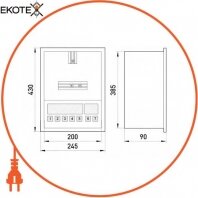 Enext s0100050 корпус e.mbox.stand.w.f1.08.z.е металлический, под 1-ф. электронный счетчик, 8 мод., встраиваемый, с замком.