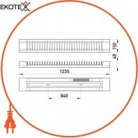 Enext l001071 светильник люминесцентный с электронным балластом  e.lum.99004.2.40.grille, 2х40w, с рассеивающей решеткой