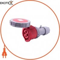 Силова розетка переносна e.socket.224.32.67, 4п., 400В, 32А, IP 67