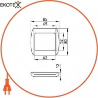 Enext s035023 выключатель e.install.stand.812 двухклавишный с рамкой