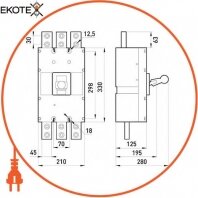 Enext i0010023 силовой автоматический выключатель e.industrial.ukm.1000s.1000, 3р, 1000а