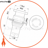 Кнопка-грибок e.SB7.44 червона з фіксацією NO+NC, Enext, p0810009