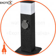 светильник садово-парковый TOWER SMM-202GL E14 + роз 2 вых с з/к и крышкой 16А черн. мет, Delux, 90015703