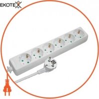 Подовжувач e.es.6.5.z.b 6 гнізд, 5м з з/к, baby protect, Enext, s042023