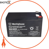 Батарея аккумуляторная свинцово-кислотная Westinghouse 12V, 9Ah, terminal F2, 1шт