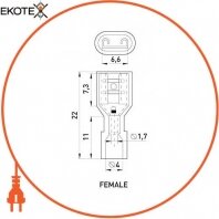 Enext s4039000 наконечник-разъем изолированный серии fn e.terminal.stand.fdfn1.25.250.red (fn.f.0,5.1,5) 0,5-1,5 кв.мм мама