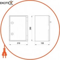 Enext CP5001 корпус ударопрочный из абс-пластика e.plbox.210.280.130.blank, 210х280х130мм, ip65