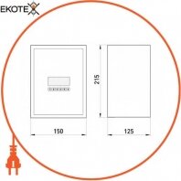 Шафа розподільний e.mbox.RN-6-P-Z мет. навісний, 6 мод. c замком, 215х150х125 мм, Enext, RN-6-P Z