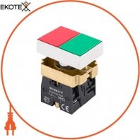 Кнопка двойная квадратная e.mb.bl8325 зеленый/красный 1NO+1nc