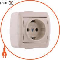 Розетка з/з кераміка 710-0300-122 Колір Крем / Крем 250V 16A~