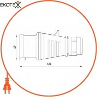 Enext 3627-326 силовая вилка переносная разборная 3р + z, 400в, 16a, ip44