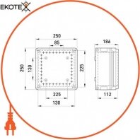 Коробка розподільна пластикова Z3 W 3-3-3-3 IP55 (250*250*186), Enext, 9303-001