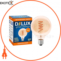 Лампа светодиодная DELUX G95 5 Вт 2200K 220В E27 amber filament spiral