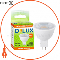 Лампа светодиодная DELUX 6Вт 4100K 60° 220В GU5.3 белый