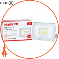 Светодиодный прожектор MAGNUM FL12 ECO LED 20Вт slim бел. 6500К IP65_