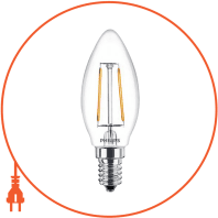 Лампа светодиодная Philips Filament LED Classic 4-40 Вт B35 E14 830 CL NDAPR