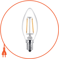 Лампа светодиодная Philips Filament LED Classic 4-40 Вт B35 E14 865 CL NDAPR