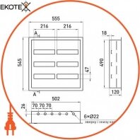 Корпус металевий e.mbox.pro.w.72z IP31 вбудовуваний на 72 модуля з замком, Enext, s0100214