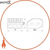 Enext p0660002 клеммная колодка e.lc.pro.pl.3 с нажимным рычагом