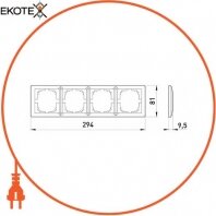 Рамка e.lux.10084L.4.fr.white 4-місцева, "біла", Enext, ins0040057