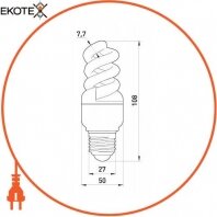 Enext l0250025 лампа энергосберегающая e.save.screw.e27.20.2700.t2, тип screw, цоколь е27, 20w, 2700 к, колба т2
