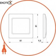 Рамка e.lux.12094L.1.fr.wp.aluminium для вологозахищеній розетки, "алюміній", Enext, ins0040088