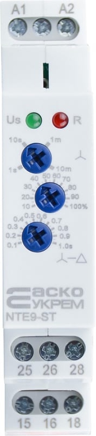 Реле часу зірка/трикутник NTE9-ST AC/DC 12-240V, АСКО-УКРЕМ, A0010240010