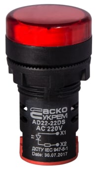 Сигнальная арматура AD22-22DS красная 220V AC