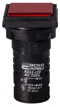 Сигнальная арматура AD22-22F красная 220V AC