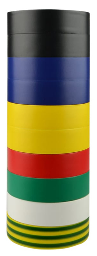Ізострічка 0,13мм*19мм/20м Набір №3 (2 чорні+2сині+2жовті+1червона+1зелена+1біла+1ж/з), АСКО-УКРЕМ, A0150020023