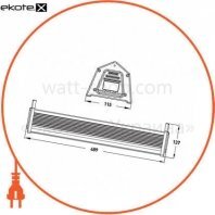 Комплект EUROLAMP LED Світильник лінійний 100W 5000K + кронштейн 2шт., Eurolamp, B2B-LED-LHP-100W+кронштейн
