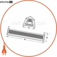 Комплект EUROLAMP LED Світильник лінійний 150W 5000K + кронштейн 2шт., Eurolamp, B2B-LED-LHP-150W+кронштейн