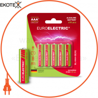 EUROELECTRIC Батарейка лужна AAA LR03 1,5V blister 10шт (72)