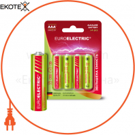 EUROELECTRIC Батарейка щелочная AAA LR03 1,5V PE blister 4шт