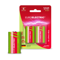 EUROELECTRIC Батарейка щелочная C LR14 1,5V blister 2шт, Euroelectric, BL-LR14/C-EE(2)