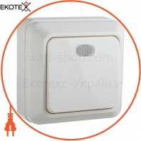 Вимикач 1-кл. з підсвічуванням BЗ10-1-1-Ct-W (білий)