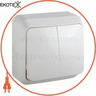 Вимикач 2-кл. BЗ10-2-0-Cm-W (білий)