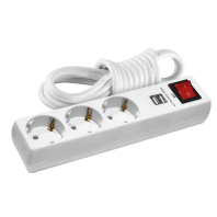 EUROELECTRIC Сетевой фильтр-удлинитель Х3 10А 2М с USB Type-А*2