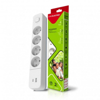 EUROELECTRIC Мережевий фільтр-подовжувач Х4, 10А, 2М з USB, Type-C+Type-А