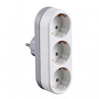 EUROELECTRIC Мережевий трійник із заземленням X3, 16A, Euroelectric, EE-3-16A