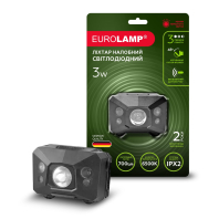 EUROLAMP Світлодіодний ліхтар налобний 3W, Eurolamp, HL-3W(black)RL
