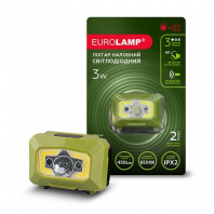 EUROLAMP Світлодіодний ліхтар налобний 3W зелений, Eurolamp, HL-3W(green)
