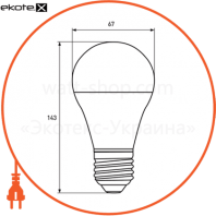 LED Лампа EUROLAMP ЕКО серія "D" А70 20W E27 4000K, Eurolamp, LED-A70-20274(D)