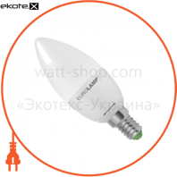 LED лампа Candle 6W E14 3000K plast+al Eurolamp