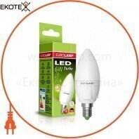 LED Лампа EUROLAMP ЕКО серія "Е" dimmable Candle 6W E14 3000K (50)