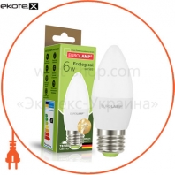 LED Лампа EUROLAMP ЕКО серія "D" CL 6W E27 3000K