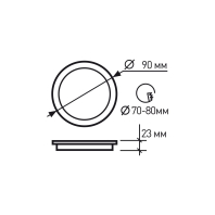 LED Світильник круглий врізний 5W-4000K EUROLAMP, Eurolamp, LED-DLR-5/4(new)(black)