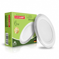Світлодіодний EUROLAMP LED Світильник круглий DownLight 6W 4000K (скло), Eurolamp, LED-DLR-6/4(glass)