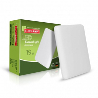 Світлодіодний EUROLAMP LED Світильник квадратний Frameless Downlight 19W 5000K, Eurolamp, LED-DLS-19/5