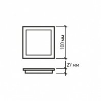 LED Світильник квадратний врізний 6W-3000K (скло) EUROLAMP, Eurolamp, LED-DLS-6/3(glass)